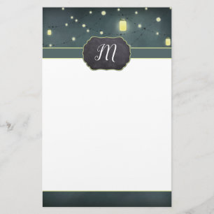 Mason Burk sommaren natt Monogrammad Brevpapper