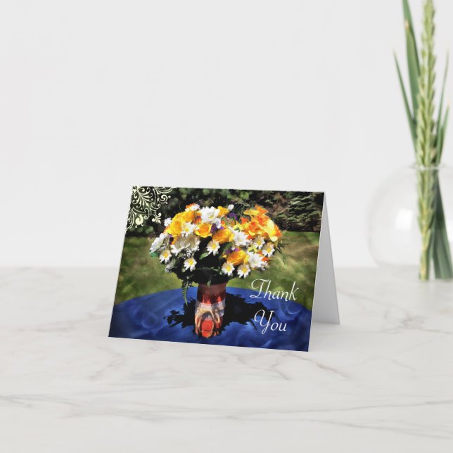 Mason Burk, sommartid, Blommigt Bouquet Tack Kort (Framsida)