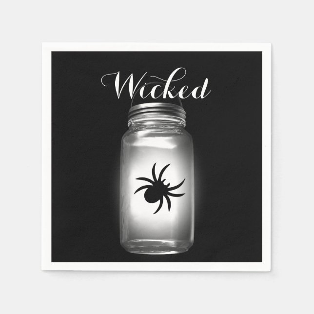 Mason Burk Spider Halloween Napkin Pappersservett (Framsidan)