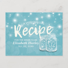 Mason Burk String Light Blommigt Möhippa Recipe Inbjudan Vykort