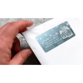 Mason Burk String Light Blue Blommigt Bröllop Adre Adressetikett