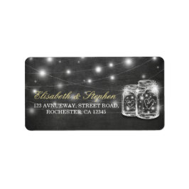 Mason Burk String Ljus Chalkboard Bröllop Adress Adressetikett