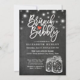 Mason Burk String Ljus Chalkboard Brunch & Bubly Inbjudningar