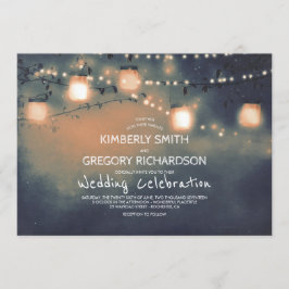 Mason Burk String Ljus Starry Night Bröllop Inbjudningar