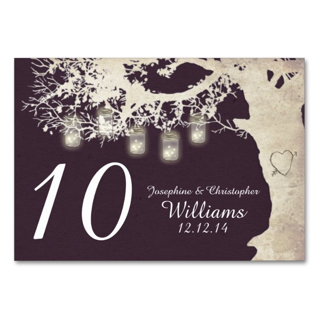 Mason Burk String Ljus Träd Plum Bordsnummer (Framsidan)