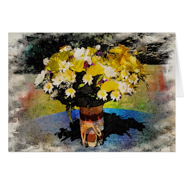 Mason Burk Summer Blommigt Bouquet Tillfällen OBS Kort (Framsidan Horizontal)