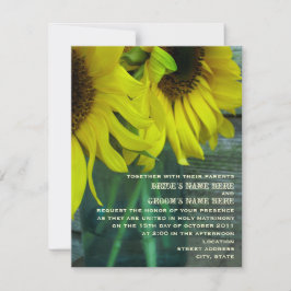 Mason Burk Sunblommor & Barnwood Fall Wedding Inbjudningar