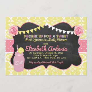 Mason Burk Sweet Lemonade Baby Shower-inbjudan Inbjudningar