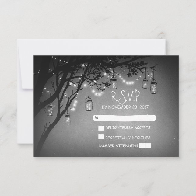 Mason burk träd land rustik bröllop OSA Kort (Framsida)