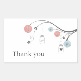 Mason Burk Träd Stickers Rektangulärt Klistermärke