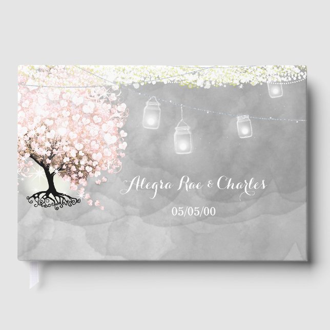 Mason Burk under Stars Bröllop Guest Bok (Framsida)