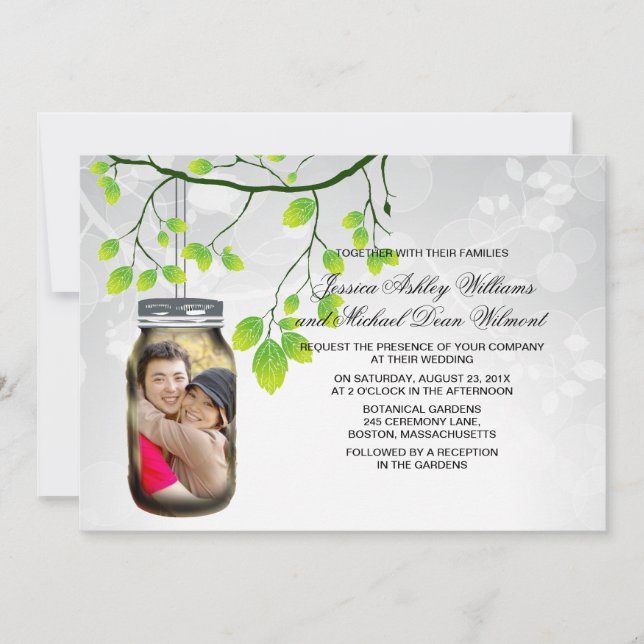 Mason Burk utomhusmall Bröllop Inbjudningar (Framsida)