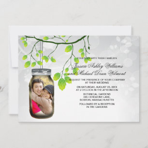 Mason Burk utomhusmall Bröllop Inbjudningar