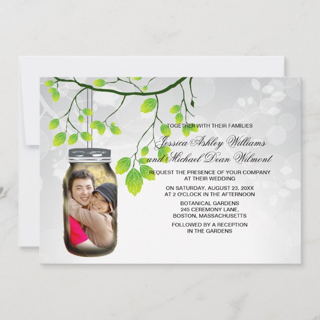 Mason Burk utomhusmall Bröllop Inbjudningar (Framsida)