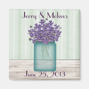Mason Burk Violets bröllopsfavoritmagnet Magnet