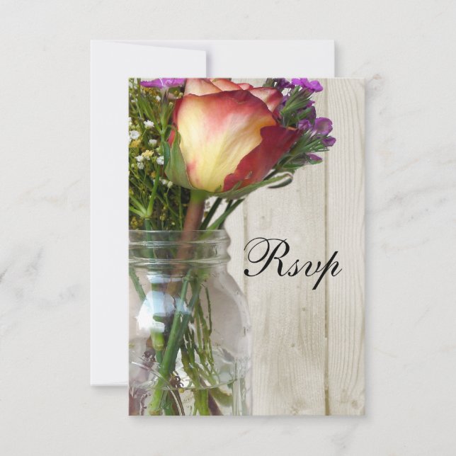 Mason Burk w/Ro och Wildblommor OSA Kort (Framsida)