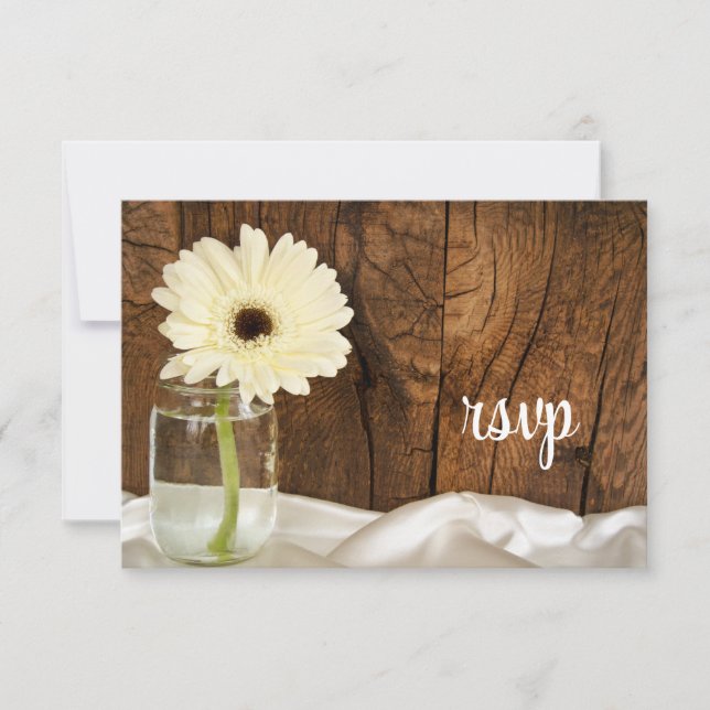 Mason Burk White Daisy Landsbyggsbröllop OSA kort (Framsida)