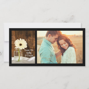Mason Burk White Daisy Landsbyggsbröllop Tack Kort