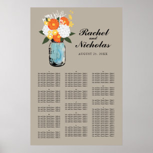 Mason Burk White Daisys 24 x 36 Sittplatsdiagram Poster