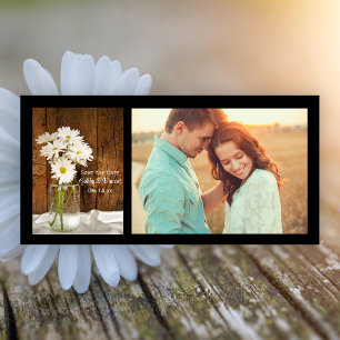 Mason Burk White Daisys Barn Bröllop spara datum Datumet