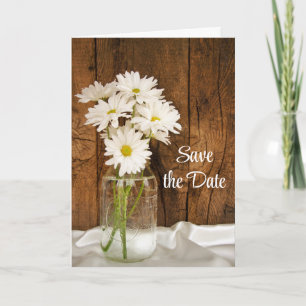 Mason Burk White Daisys Barn Bröllop spara datum Meddelande