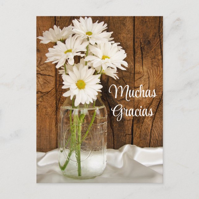 Mason Burk White Daisys Gracias Spain Tack Vykort (Framsida)