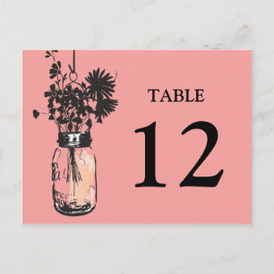 Mason Burk & Wildblommor Bord Card Vykort
