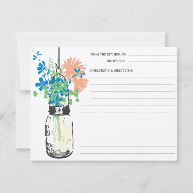 Mason Burk & Wildblommor Recept Card (Framsida)