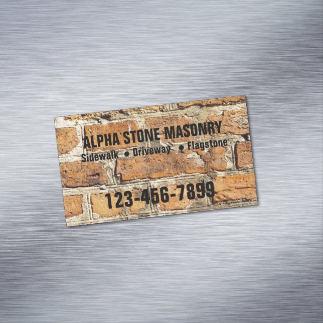 Mason ConTRAR Stone Paver Pave Stone Masonry Magnetiska Visitkort (In Situ)
