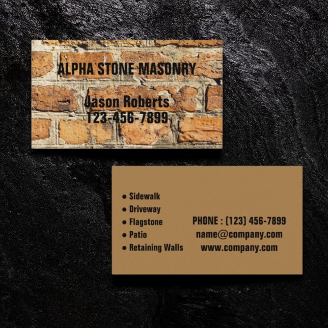 Mason ConTRAR Stone Paver Pave Stone Masonry Visitkort (Mason Contractor Stone Paver Paving Stone Masonry Business Card)