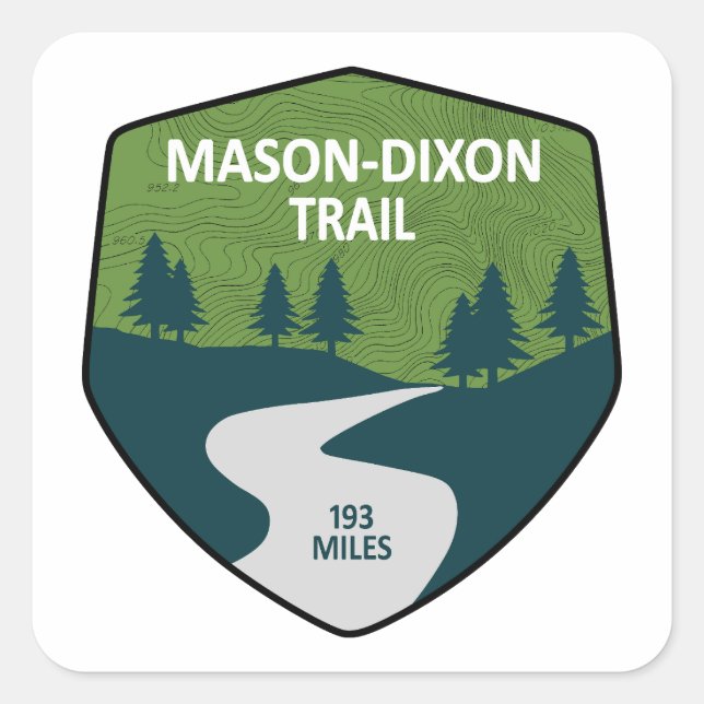 Mason-Dixon Trail Fyrkantigt Klistermärke (Framsida)