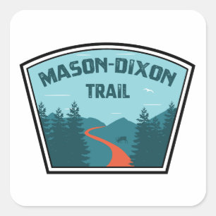 Mason-Dixon Trail Fyrkantigt Klistermärke