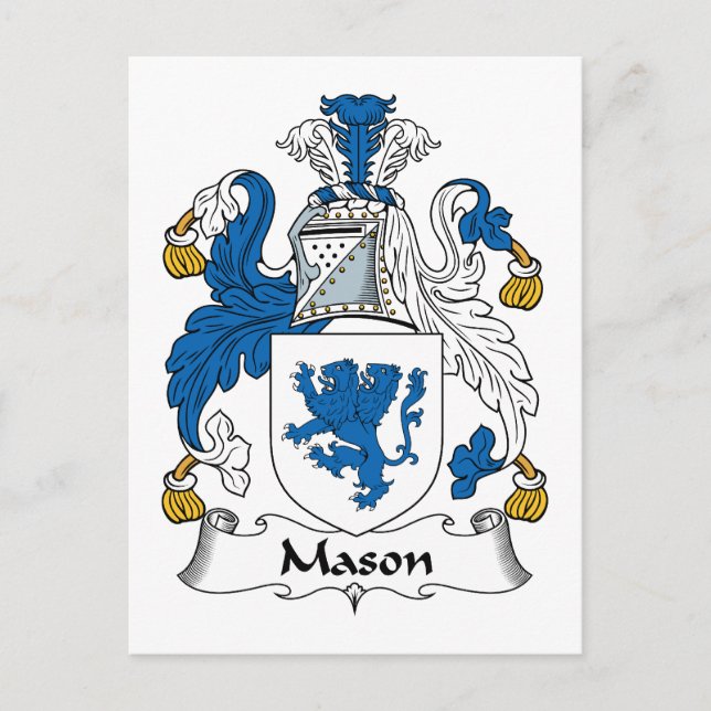 Mason Family Crest Vykort (Framsida)