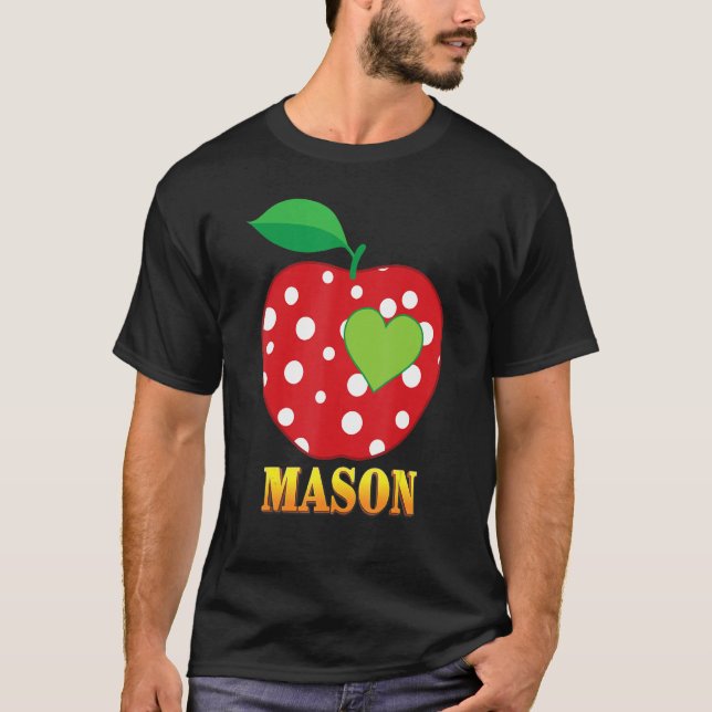 Mason Kärlek School Back to school Boy Kid Student T Shirt (Framsida)