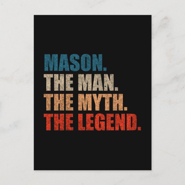 Mason Mannen Myten Legenden Vykort (Framsida)