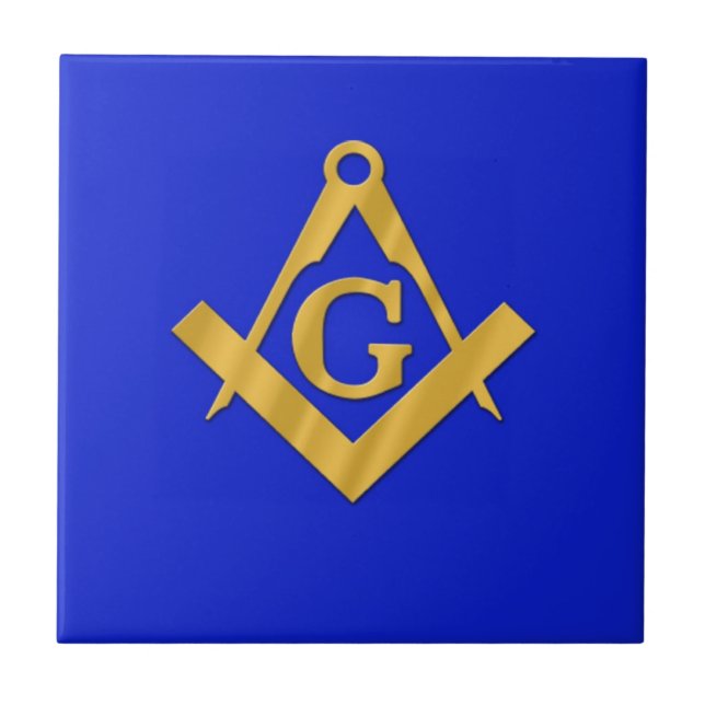 Mason - Masonic blått Kakelplatta (Framsidan)