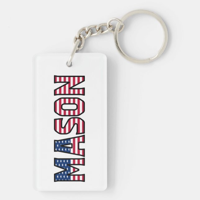 Mason Name Vorname USA Flagge Anhänger Schlüssel (Baksidan)