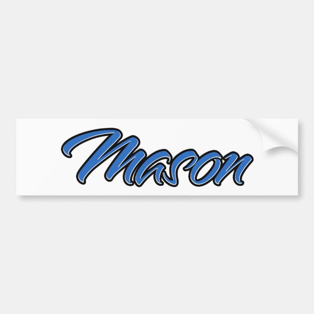 Mason Namn blue Aufkleber Sticker Autoaufkleber Bildekal (Framsidan)