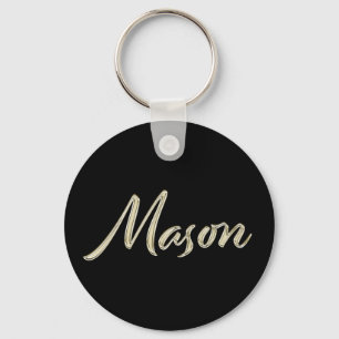 Mason Namn whitegold Button Schlüsselanhänger Nyckelring