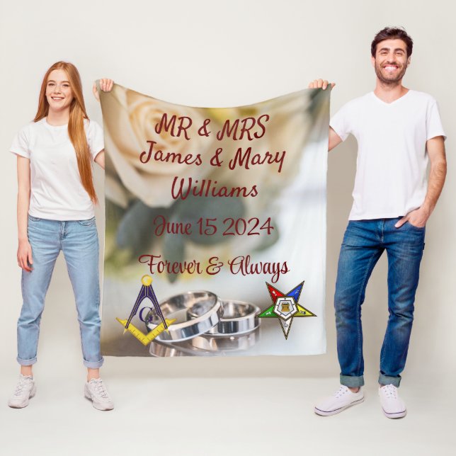 Mason/OES Bröllop Fleecefilt (På plats)