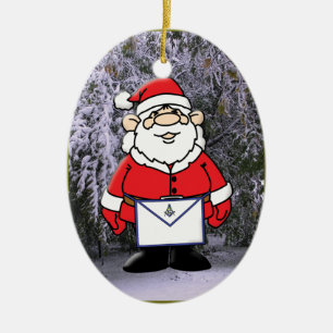 Mason Santa i snön Julgransprydnad Keramik