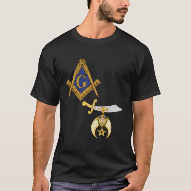 Mason Shriner Split Masonic Shrine Noble Shirt T (Framsida)