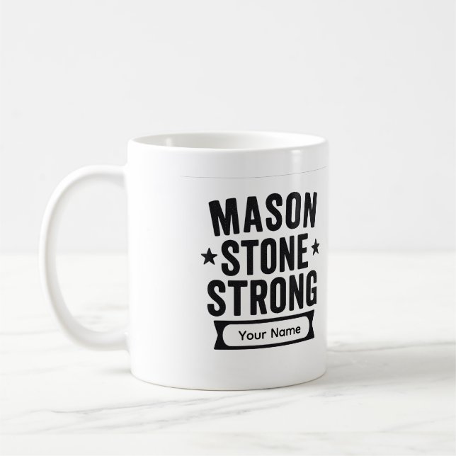 Mason Stone Stark Anpassad Namnmugg Kaffemugg (Vänster)