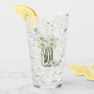Masonburk av daisy som dricker exponeringsglas glaskopp