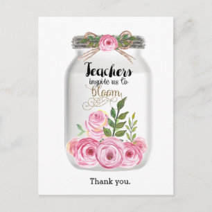 Masonburk Blommor Tack Lärare Vykort