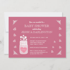 Masonburk Chalkboard Rustik Bebis-babyshower A01E Inbjudningar