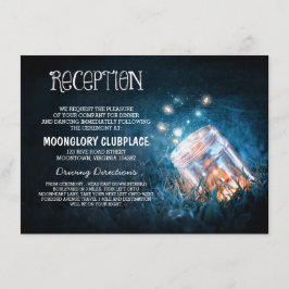 masonburk eldflugor blå natt bröllopsfest tilläggskort