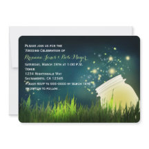 Masonburk & Eldflugor Natt Bröllopsinbjudan