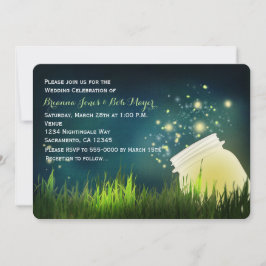 Masonburk & Eldflugor Natt Bröllopsinbjudan Inbjudningar