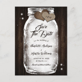 Masonburk Ljusslinga Lada Rustik Trä Bröllop Meddelande Vykort